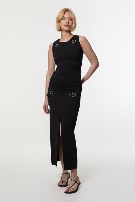 Buckle Trim Knitted Top - Image 5