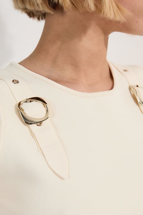 Buckle Trim Knitted Top - Image 3