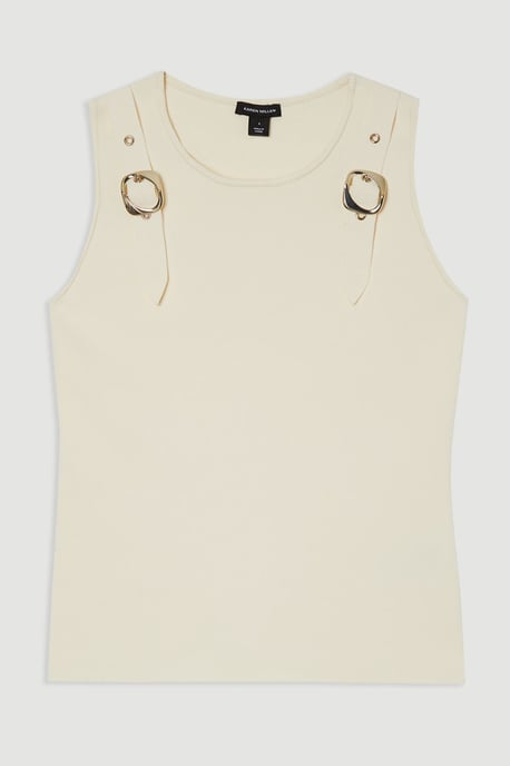 Buckle Trim Knitted Top - Image 4