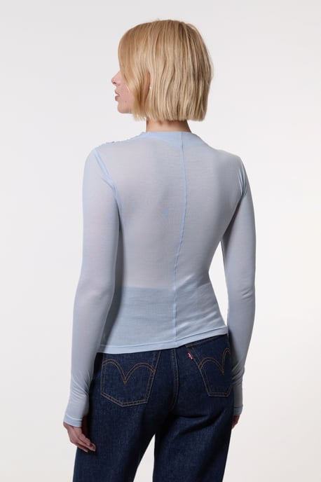 Premium Tencel Jersey Wrap Detail Long Sleeve Top - Image 5