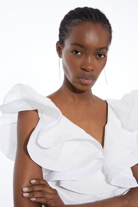 Cotton Ruffle Detail Bodysuit - Image 2