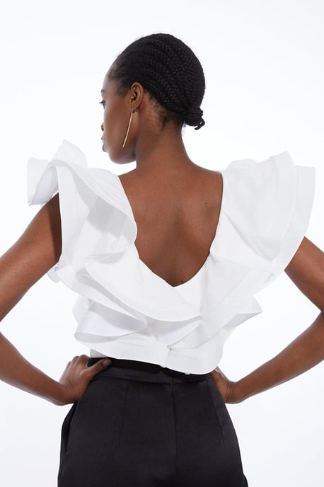 Cotton Ruffle Detail Bodysuit - Image 5