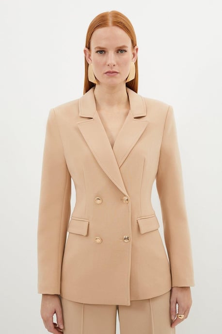 Compact Stretch Essential Tailored Doubled Breasted Blazer - Image 1