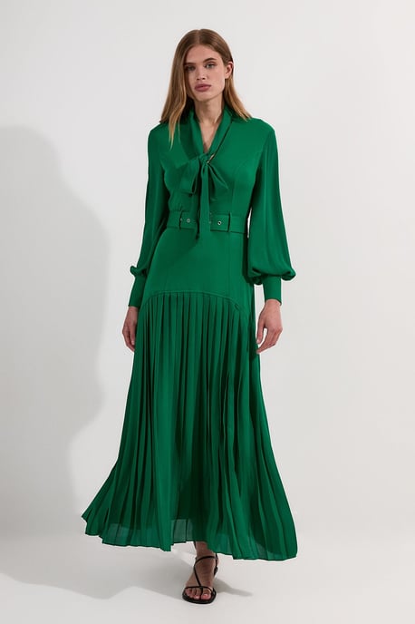 Jersey Ponte Georgette Mix Midi Dress - Image 2