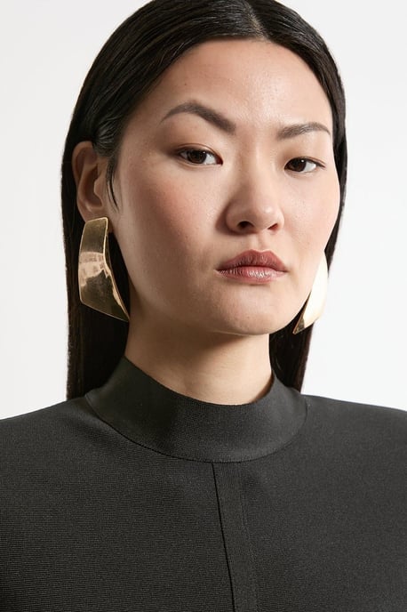 Figure Form Bandage Asymmetric Knit Midi Dress - Image 2