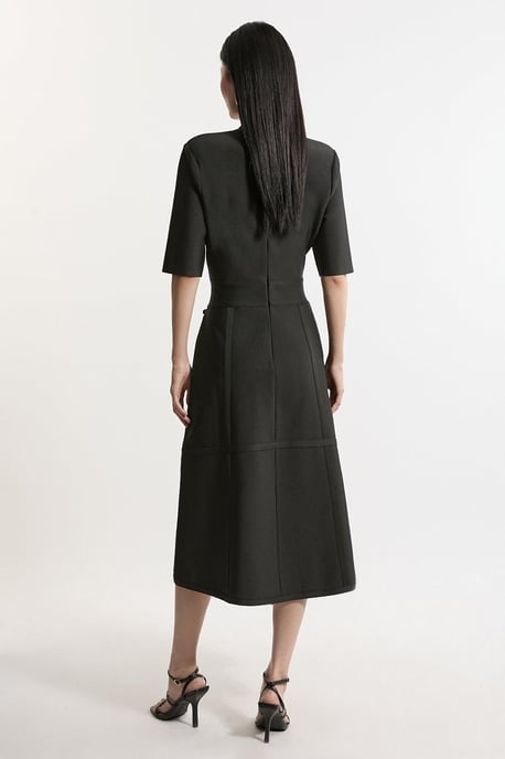 Figure Form Bandage Asymmetric Knit Midi Dress - Image 5