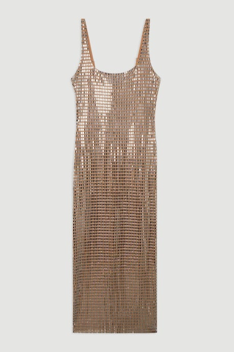 Premium Crystal Embellished Jersey Midi Dress - Image 4