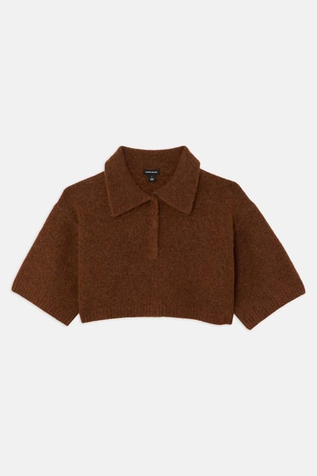 Alpaca Wool Fluffy Knit Polo Top - Image 4