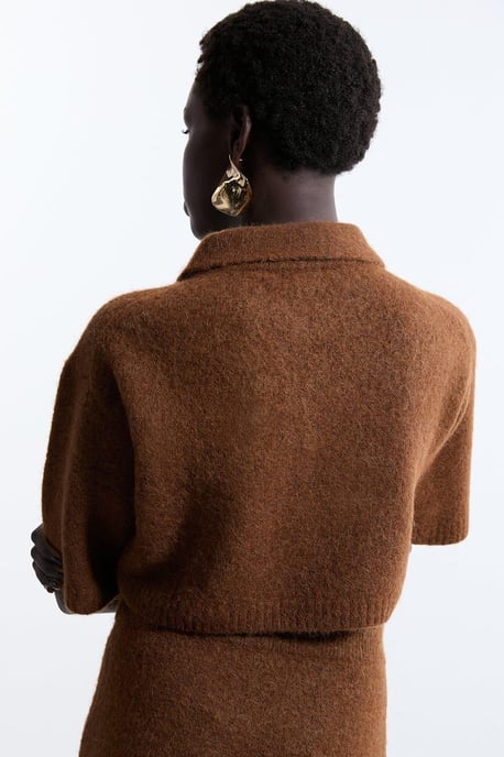 Alpaca Wool Fluffy Knit Polo Top - Image 5