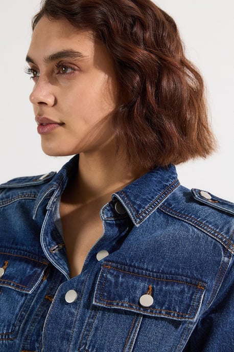Petite Denim Boiler Jumpsuit - Image 3