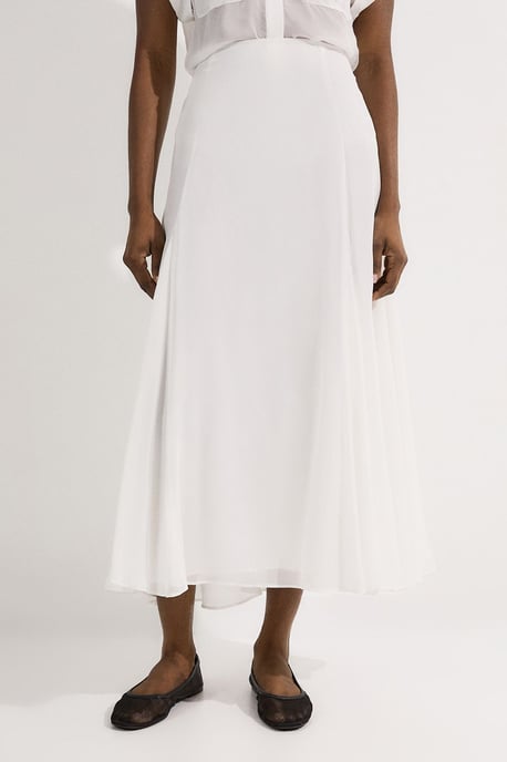 Sheer Viscose Georgette Woven Maxi Skirt - Image 3