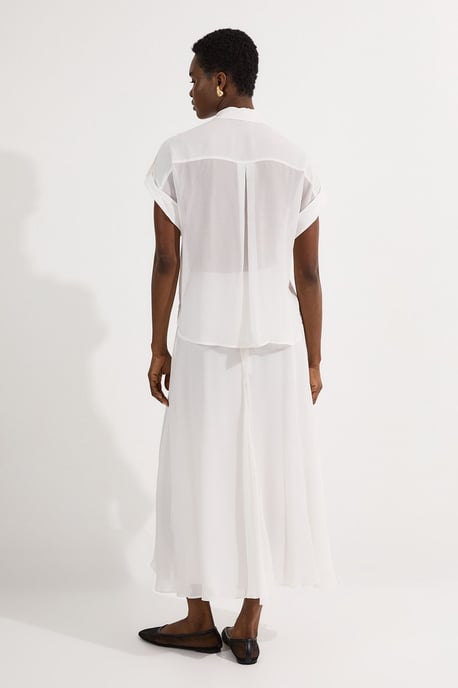 Sheer Viscose Georgette Woven Maxi Skirt - Image 5