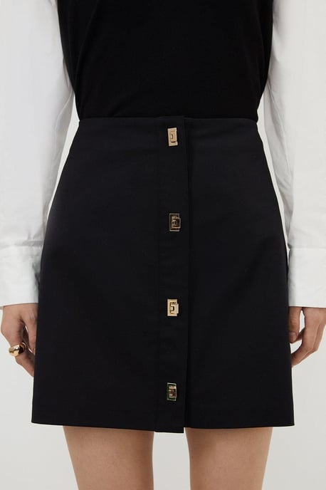 Techno Cotton Woven Skirt With Gold Clasp - Image 2
