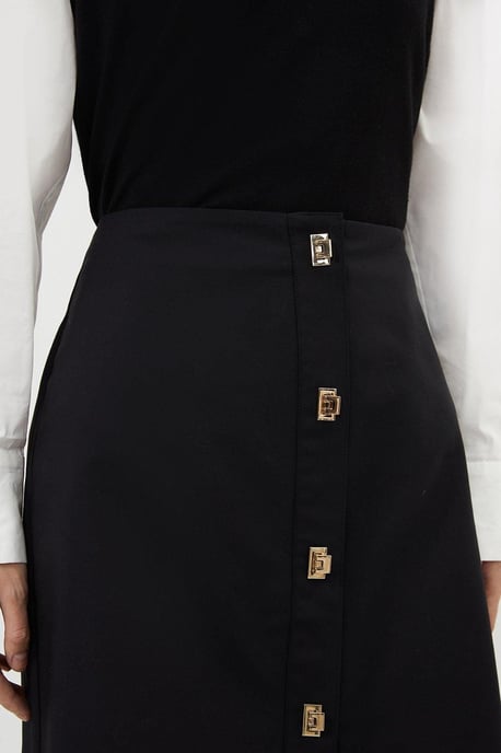Techno Cotton Woven Skirt With Gold Clasp - Image 3