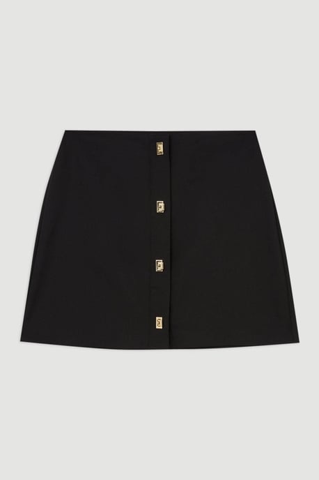 Techno Cotton Woven Skirt With Gold Clasp - Image 4