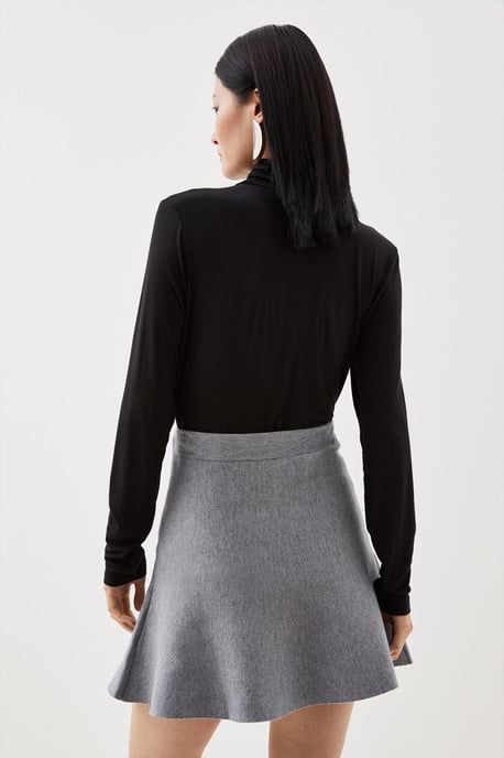 Compact Wool Look Knit Flippy Mini Skirt - Image 5