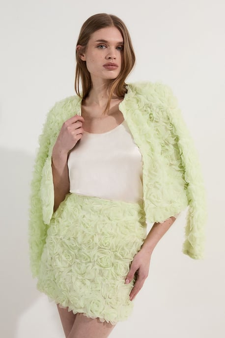 Rosette Texture Woven Mini Skirt - Image 1