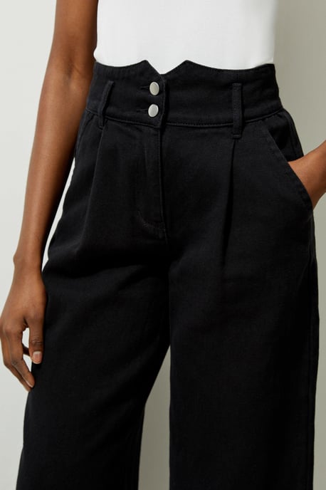Denim Wide Leg Trousers - Image 3