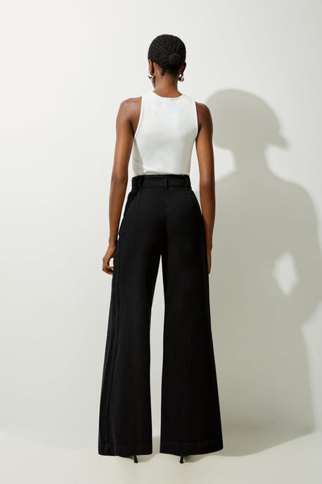 Denim Wide Leg Trousers - Image 5