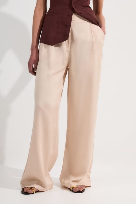 Premium Linen Wide Leg Tailored Trouser - Image 2