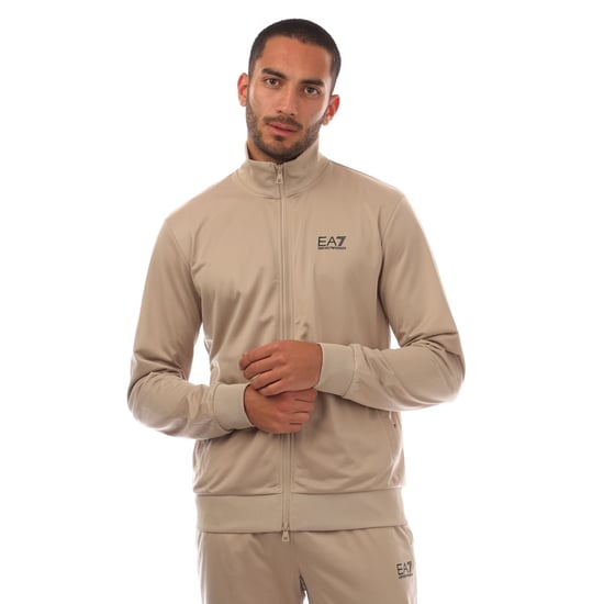 Men's Emporio Armani EA7 Logo Tracksuit in Beige - Image 2
