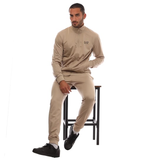 Men's Emporio Armani EA7 Logo Tracksuit in Beige - Image 5
