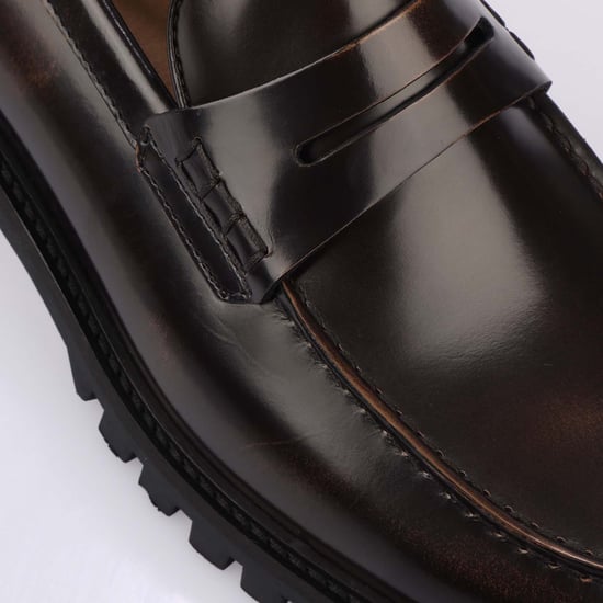 Men's Hugo Boss Richayl Penny Loafers in Brown - Image 5