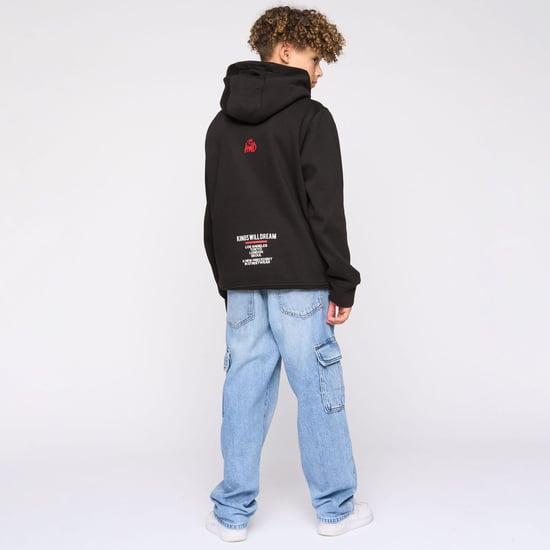 Boy's Kings Will Dream Juniors Tagged Hoodie in Black - Image 2