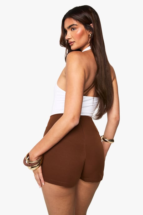 Woven Button Wrap Skort - Image 2