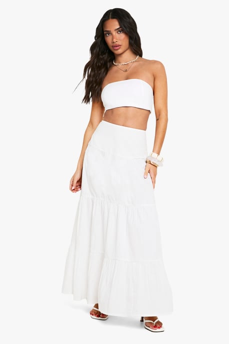 Petite Cotton Poplin Tiered Maxi Skirt - Image 3