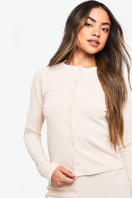 Rib Cardigan and Wide Leg Trouser Co-ord - Image 4