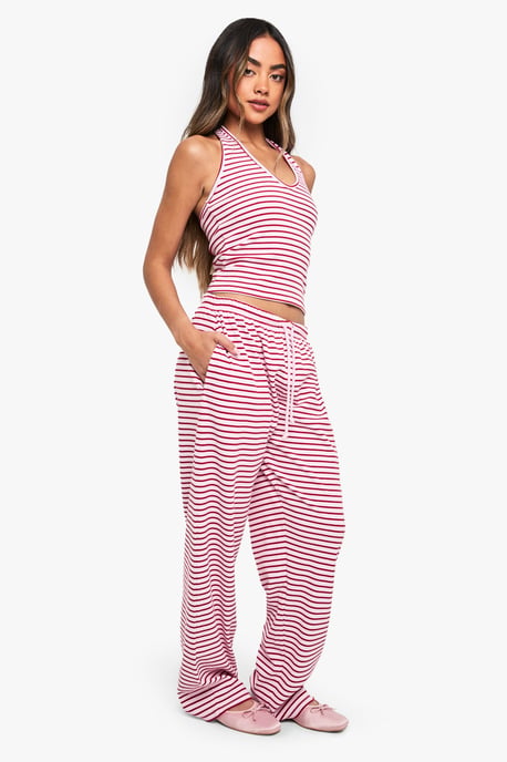Stripe Rib Drawcord Trouser - Image 3
