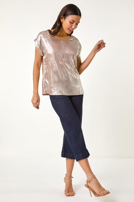 Metallic Print Shell Top - Image 3