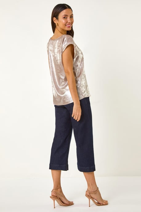 Metallic Print Shell Top - Image 4