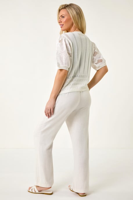 Petite Embroidered Sleeve Knit Cardigan - Image 4