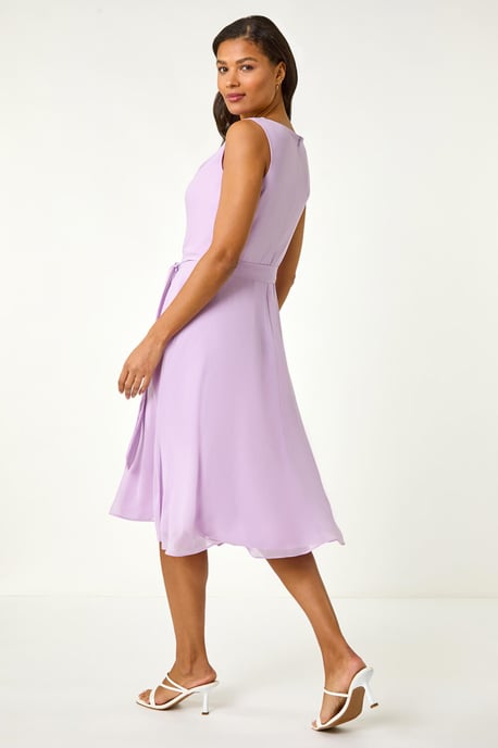 Cowl Neck Tie Waist Dress - Image 3