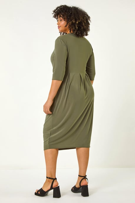 Curve Cocoon Pocket Detail Midi Dress - Image 3