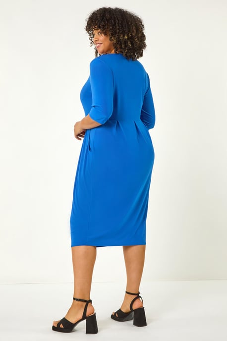 Curve Cocoon Pocket Detail Midi Dress - Image 3