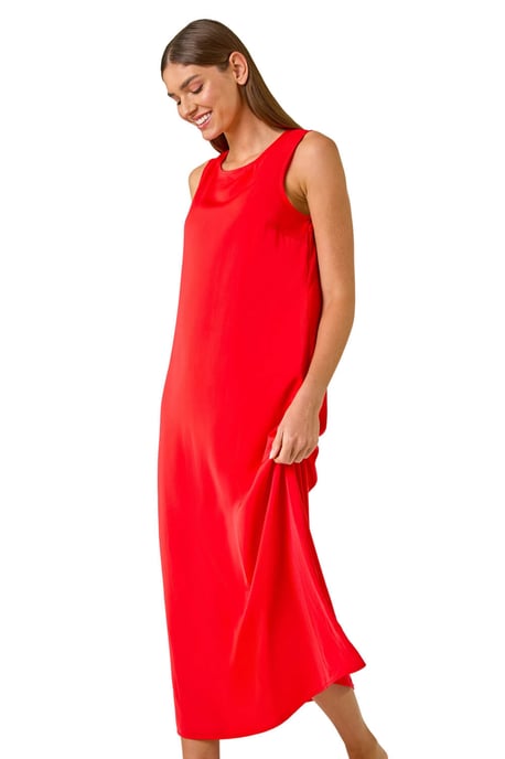 Satin A-Line Midi Dress - Image 1