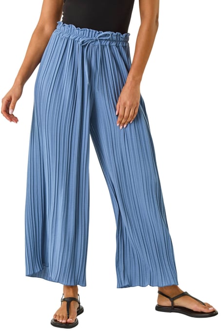 Pleated Wide Leg Culottes - Image 1