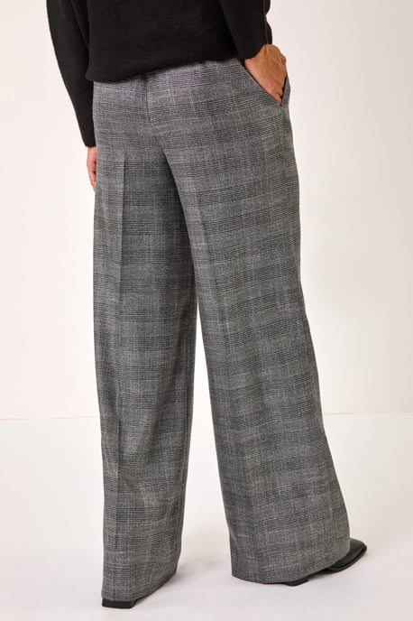 Check Print Tie Front Wide Leg Trouser - Image 4