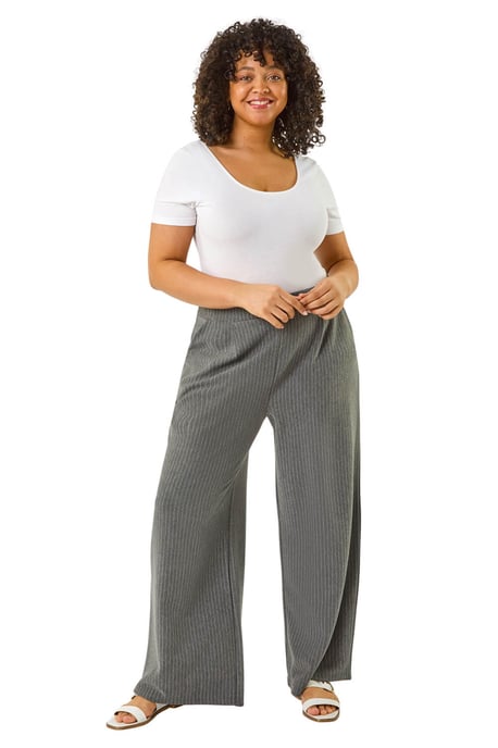 Curve Pinstripe Elastic Waist Trouser - Image 2