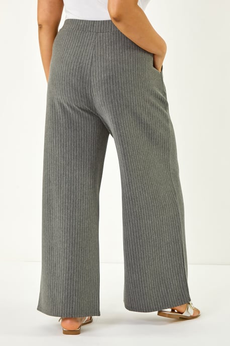 Curve Pinstripe Elastic Waist Trouser - Image 4