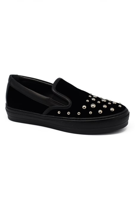 Salvatore Ferragamo Slip-on i sammet Svart - Image 2