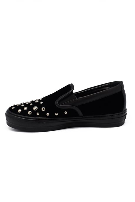 Salvatore Ferragamo Slip-on i sammet Svart - Image 3
