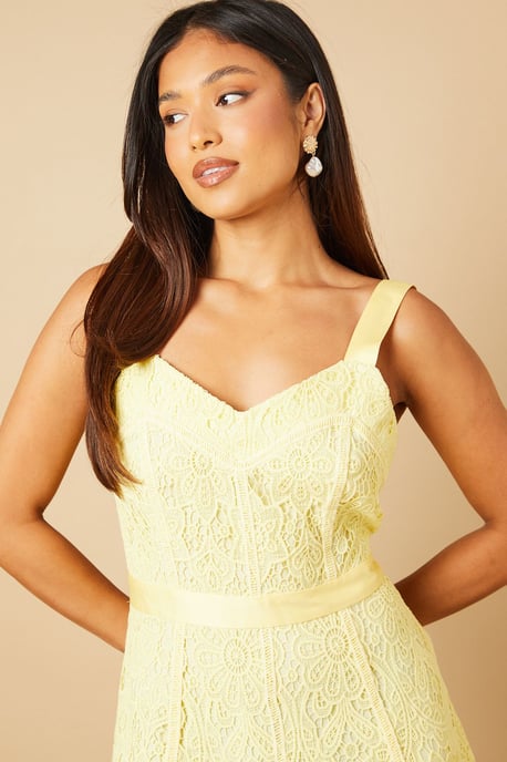 Petite Floral Lace V Neck Midi Dress - Image 3