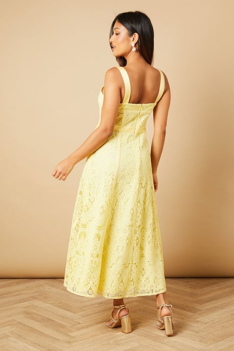 Petite Floral Lace V Neck Midi Dress - Image 4