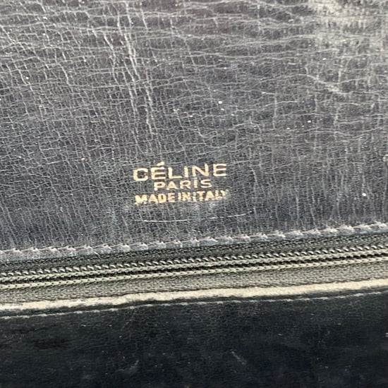 Celine Vintage Katoenen Schoudertas Klapsluiting Doos - Image 5