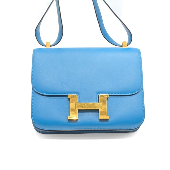 Hermès Constance 24 Blue Zanzibar Evercolor Leather Bag - '10s - Image 1