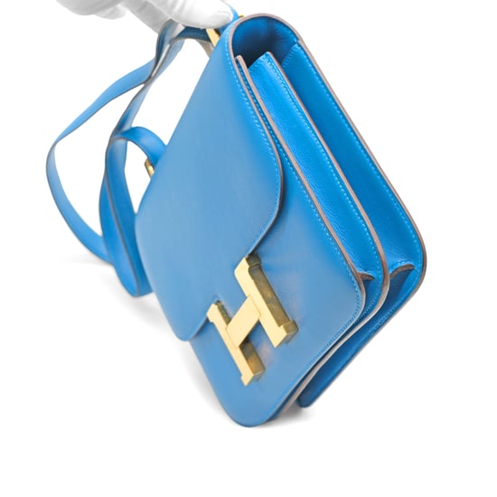 Hermès Constance 24 Blue Zanzibar Evercolor Leather Bag - '10s - Image 3